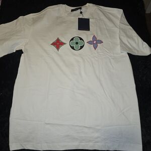 Louis Vuitton Cream T-Shirt with Colorful Graphics
